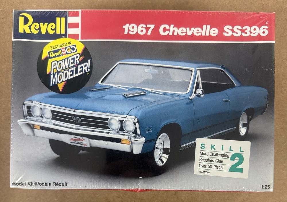 Revell 1967 Chevelle SS396 Coupe (Factory Sealed) Kit #7146 – 1/25 VTG 1989 USA