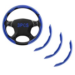Foan Steering Wheel Covers 3Pcs Carbon Fiber Anti-Skid Clip On Car Steering