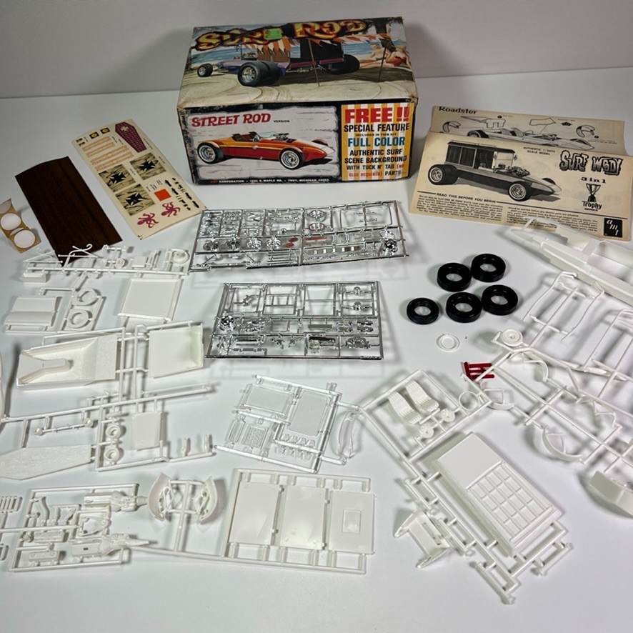 Vintage Surf Rod Street Rod AMT Model Car Kit 1/25 Scale – Incomplete