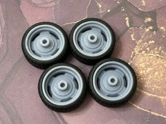 Resin 22 In. “Steelies W/ Bullet” Wheels, W/ One Inch Whitewalls,1/24 1/25 Scale