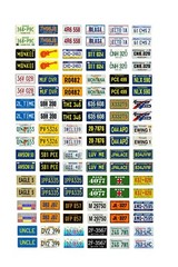 1/24 1/25 scale model car movie TV license plates tags set 2