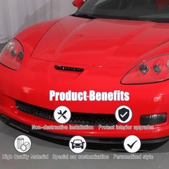 Car Hood Vents Compatible with Chevy Corvette C6 2005-2013, Hood Scoop Body