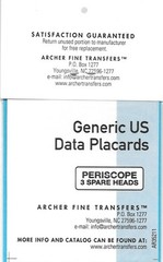 Archer U.S. Interior Plackards Transfers Decals AR35211