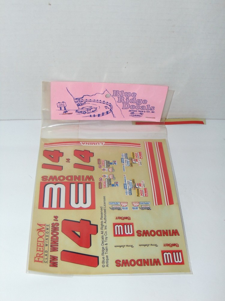 Blue Ridge RACING SHEET NUMBER DECAL SET FOR 1:24 AND 1:25 SCALE MODEL CARS