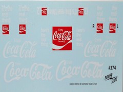 NASCAR DECAL COCA COLA LOGO SUPPLEMENT REPLACEMENT SHEET 1/25