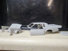 1/25 scale resin 3d printed Outlaw Buick GNX drag body model separated parts