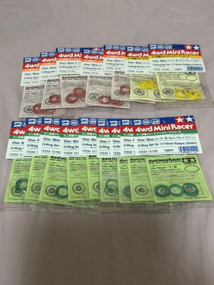 mini 4WD roller rubber rings red yellow green 16 pieces Collectables 17+