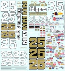 Powerslide 104 #25/#35 Folgers 1986-87 Benny Parsons Tim Richmond 1/24 decal