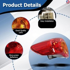 Left Side Outer Tail Light Assembly Replacement for Toyota Corolla