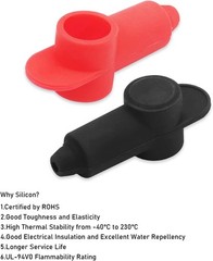 High Current 3/8” Feed-Thru Panel Battery Terminal Connectors with Silicone T…