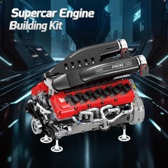 1240 Pcs Visible V12 Internal Combustion Ohc Engine Motor Working Model DIY Kit