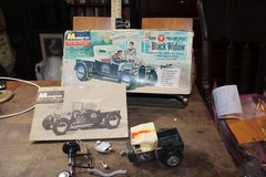1960 Vintage Monogram Built Model Kit in Box Ford T-Pick Up Black Widow Model T