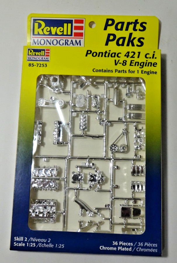 Vintage Revell Monogram Parts Paks Accessories Pontiac 421 V-8 Engine 85-7253