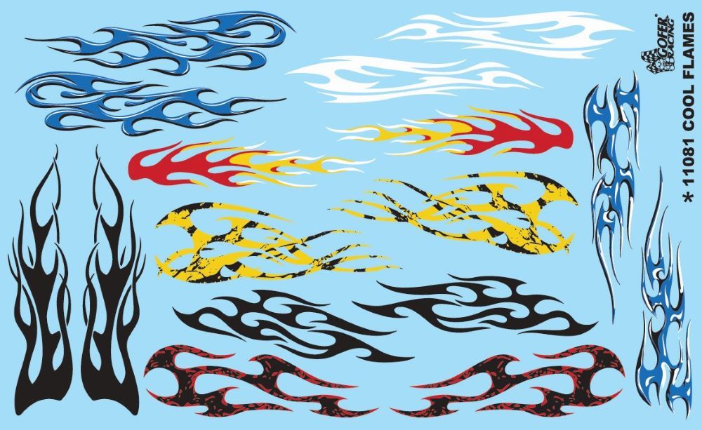 Gofer Racing 11081 x 1/24-1/25 Cool Flames (Various Colors)