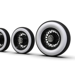 1:10 22” Wire Wheesl With Tall Big And Little Whitewall Tires (12mm Hex)