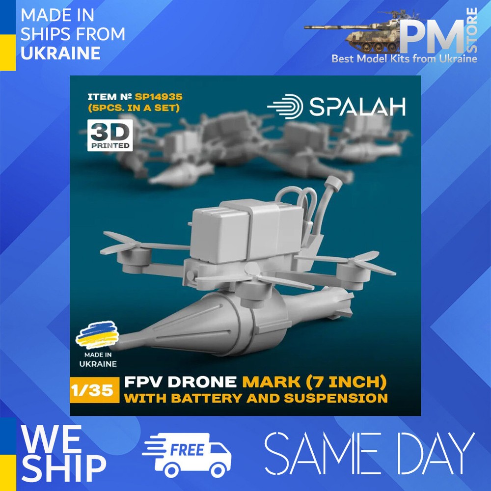 SPALAH 14935 1/35 FPV drone Mark 7inch with battery and suspension 5 pcs