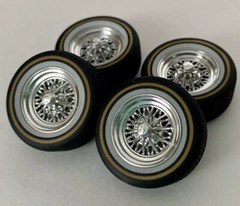 1:25 3d Printed Star Wire Wheels with Vogue Tires. Car Not Included.