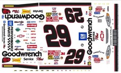 #29 Kevin Harvick 2001 Goodwrench Monte Carlo 1/24th – 1/25th Scale Decals
