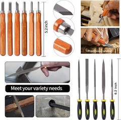 Deluxe 108pc Hobby Model Tool Kit: Electric Grinder, Carbon Steel, Crafting Set