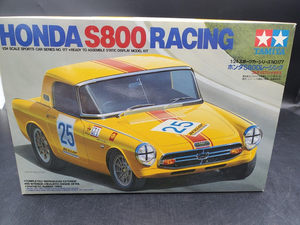 🔥😎🚦Tamiya Honda S800 Racing 1:24 Scale Model Kit Yellow Unassembled 24177😎🔥