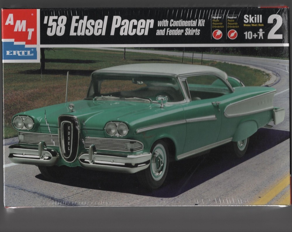 AMT ’58 EDSEL PACER w/ CONTINENTAL KIT MODEL KIT FACTORY SEALED – FREE SHIPING!