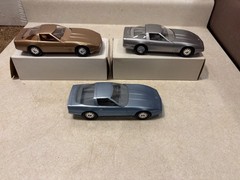 Lot of 3 1984, 1985, & 1986 Corvette Promo Cars Silver, Blue & Gold