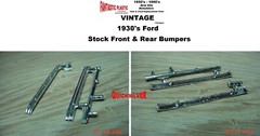Vintage 1930’s Ford Front & Rear Bumpers 1/25 Model Part fp34