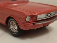 Vintage 1966 Ford Mustang Dealer Promo Model Car Red Plastic 4 Screws Some Flaws