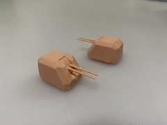 3D printing 1/200/350 Chinese Navy’s 100mm twin-barrel naval gun Unpainted/1pc