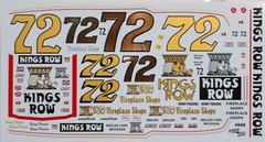 NASCAR DECAL #72 KINGS ROW 1975-1976 CHEVY MALIBU/CHEVELLE BENNY PARSONS 1/25