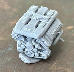 Resin “Mustang 5.0” Modern Ford Engine for scale model cars, 1/24 1/25