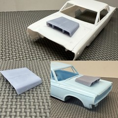1:25 3D Hemi style hood scoop Universal Fit. Body Not Included.