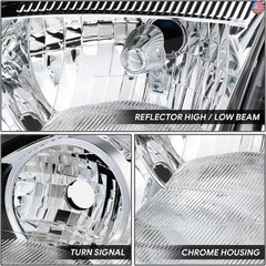 DNA MOTORING Left OE Style Headlight Compatible with 2005-2007 Focus Excludes
