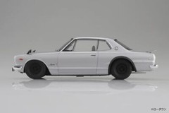 AOSHIMA 1/24 KPGC10 Skyline HT 2000GT-R 1970 Silver Pre-Colored Model Kit