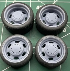 1/25 1/24 Scale Resin 6 Slot Mopar Steelie Wheel Set