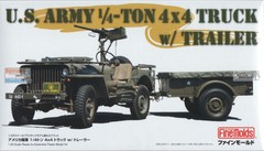 FNM82002 1:20 Fine Molds US Army 1/4-ton 4×4 Truck with Trailer