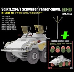 RYE 5154 1/35 Sd.Kfz.234/1 Schwerer Panzer-Spwg.Interior& 2078 3D Print Wheels