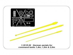 Aber 1/35 German 2m, 1,8m and 1,4m Star Aerials / Antennas Command Tanks R-30