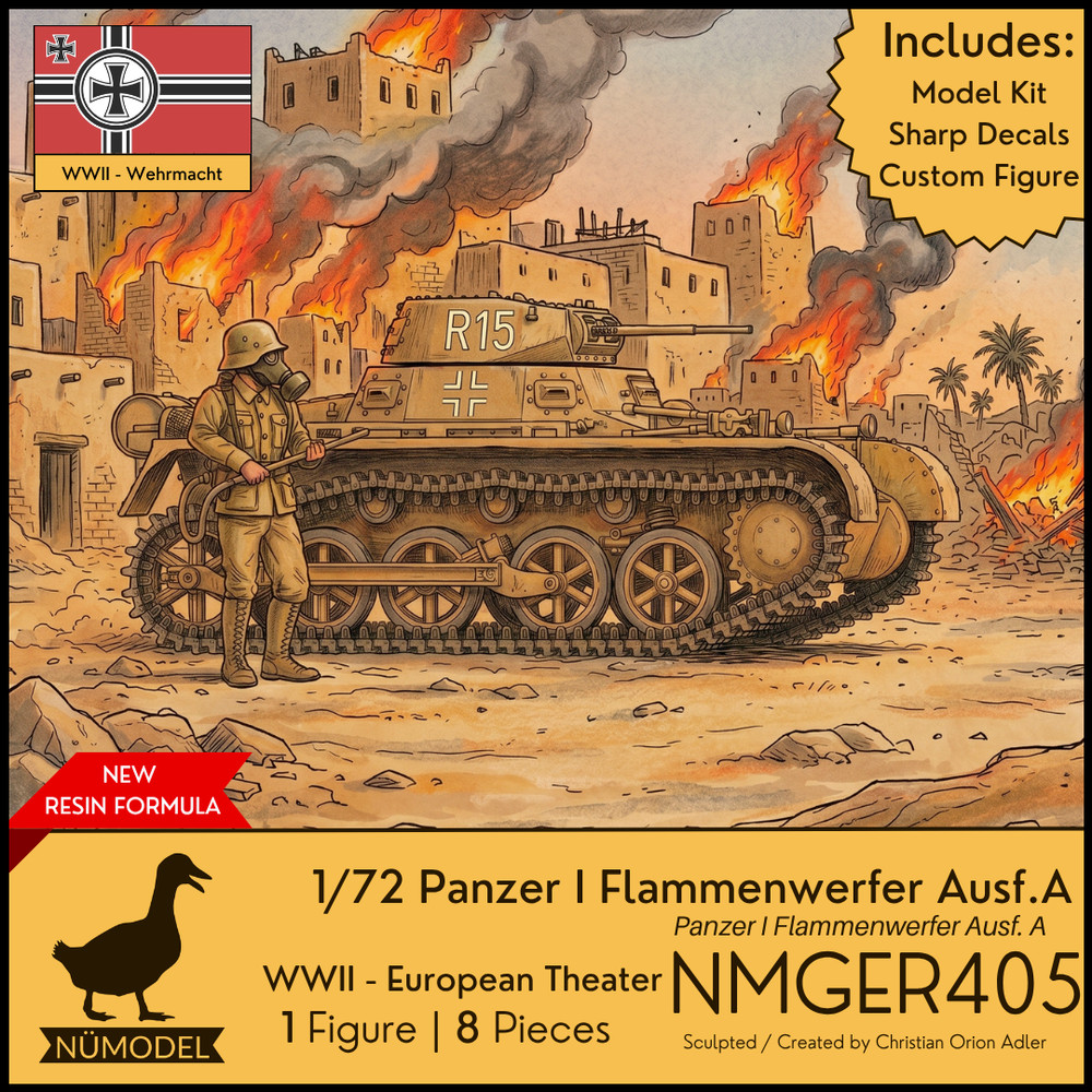 NUMODEL NMGER405 | 1/72 Resin WWII Panzer I Ausf A Flammenwerfer Light Tank Kit