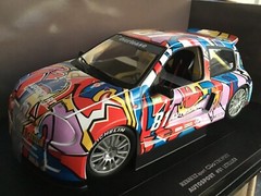 1/18 Revell v. RARE, Renault Clio sport, red,yellow,blue grafiti car, mint+++