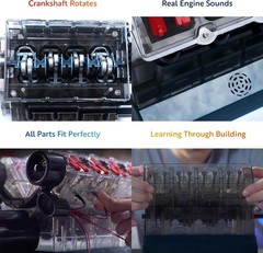 Realistic Visible V8 Engine Model Kit for All Ages