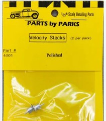 1/25-24 Parts By Parks #4001 Velocity Stacks (2) Spun Aluminum
