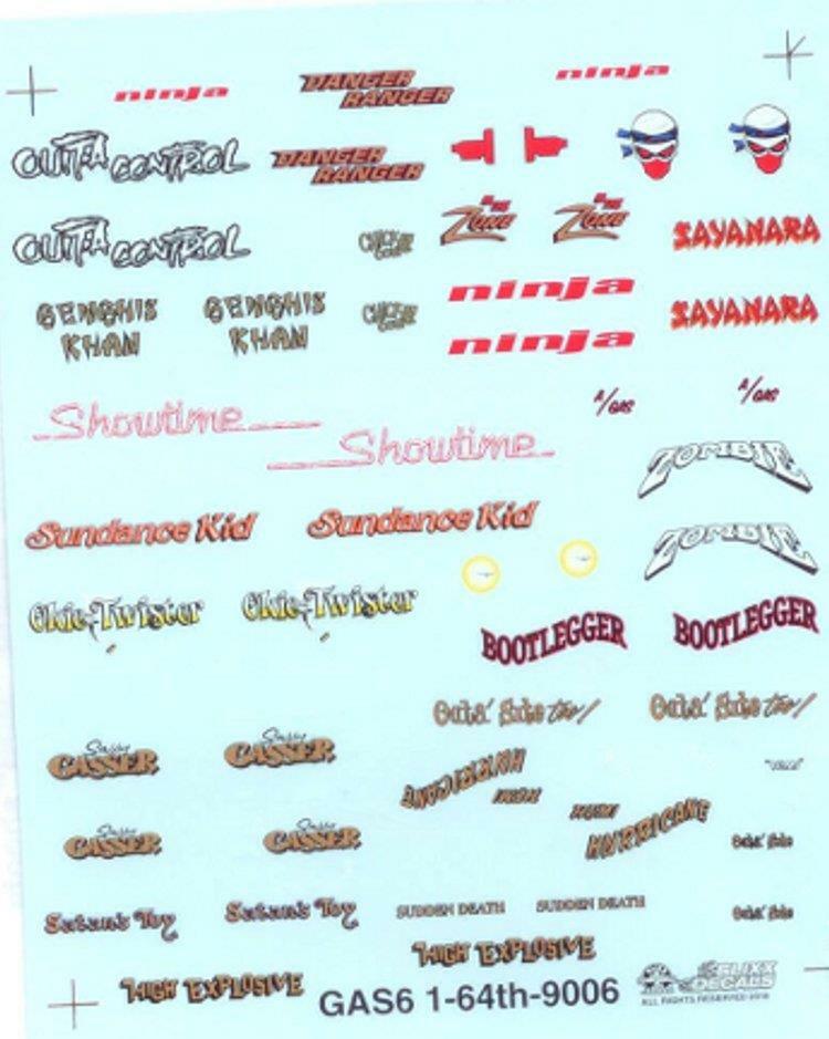Slixx 9006 1/64 Gasser Mini Sheet #6 Drag decal