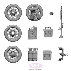 SOL Resin Factory 1/35 KS600 Motorcycle and Sidecar Upgrade Parts Set for Tamiya