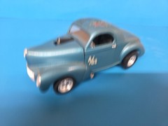 Vintage AMT 1940 Willys Coupe Gasser Built Up 1/25 Blue A/GS Evil Weevil Decal