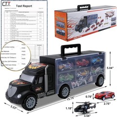Toddler Toys for 3-4 Year Old Boys,Large Transport Cars Carrier Set Black