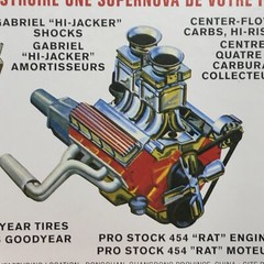 C NOTE 72 Nova Vintage Pro Stock 454 Engine W Tunnel Ram 1:25AMT LBR Model Parts