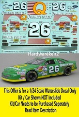 NASCAR DECAL #26 QUAKER STATE 1995 FORD THUNDERBIRD BRETT BODINE 1/24 SLIXX