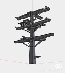 1/700 island structure of the US aircraft carrier Ronald Reagan CVN-76 Unpainted