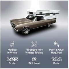 1965 Chevy El Camino w/Camper 1:25 Scale Model Kit – 144 Parts & Custom Building